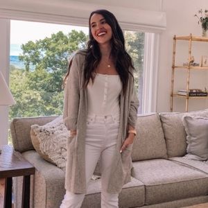 Donni Neutral Open Front Sweater